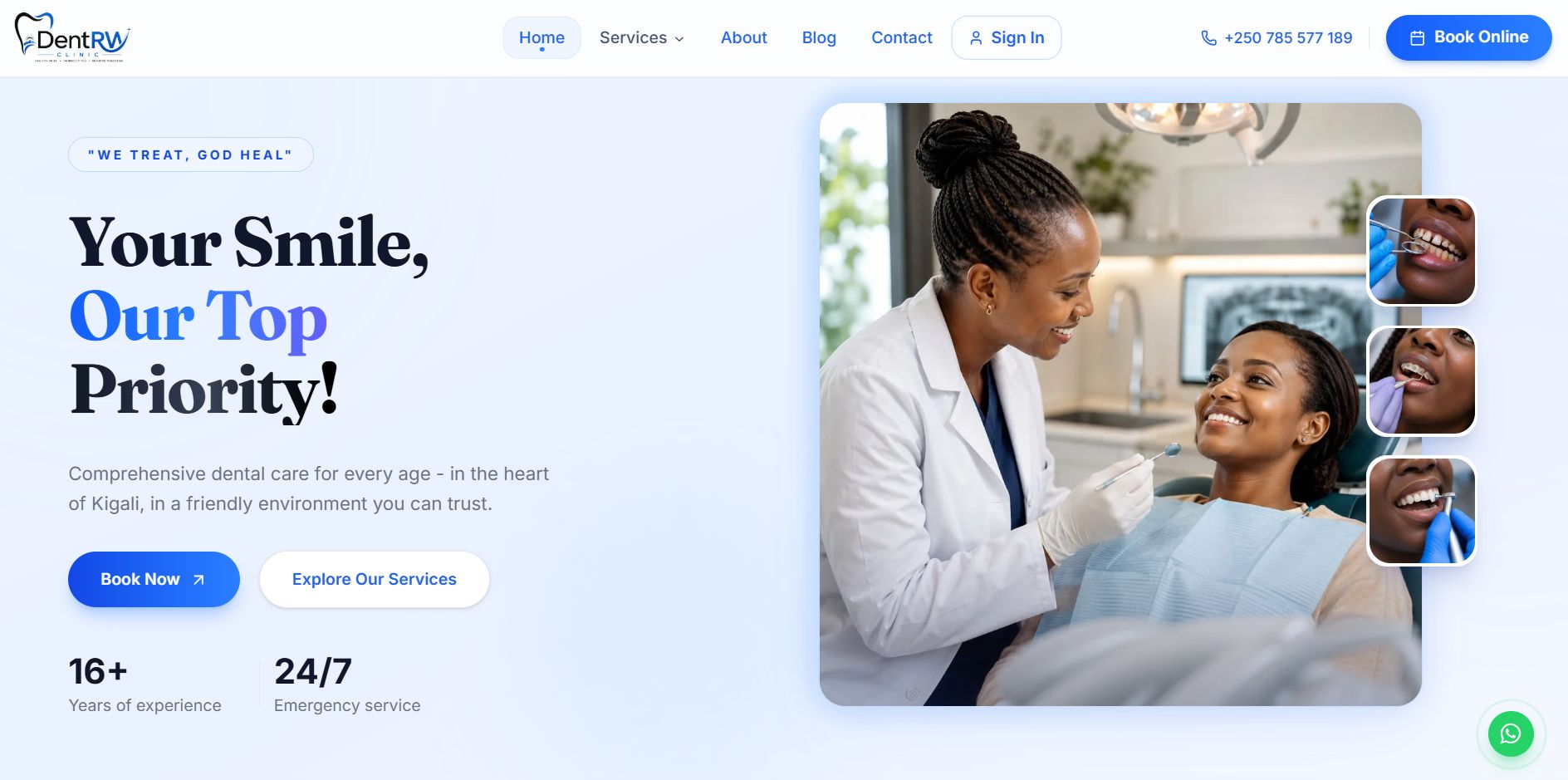 A polished storefront that books patients for you preview